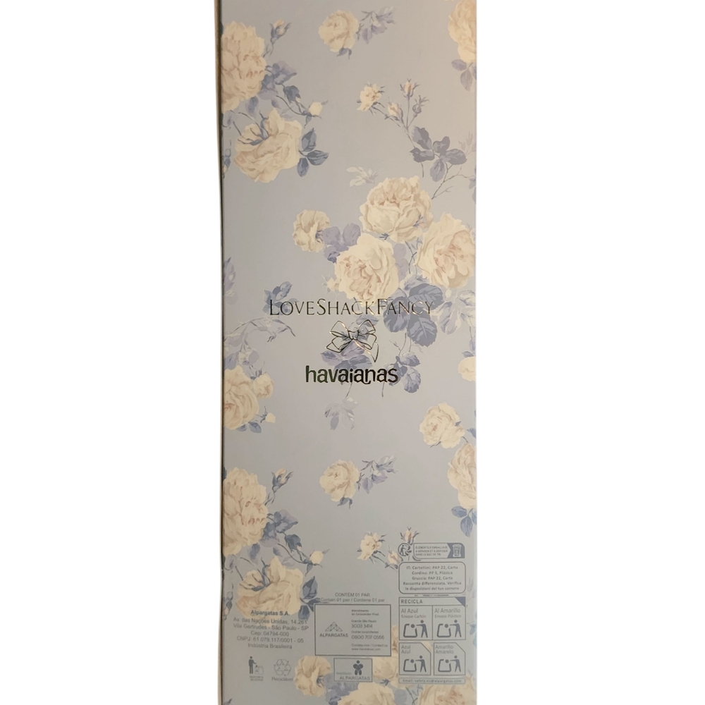 LoveShackFancy x Havaianas Girls Flip Flops in Whisper Blue size 2Y NWT - Picture 6 of 6